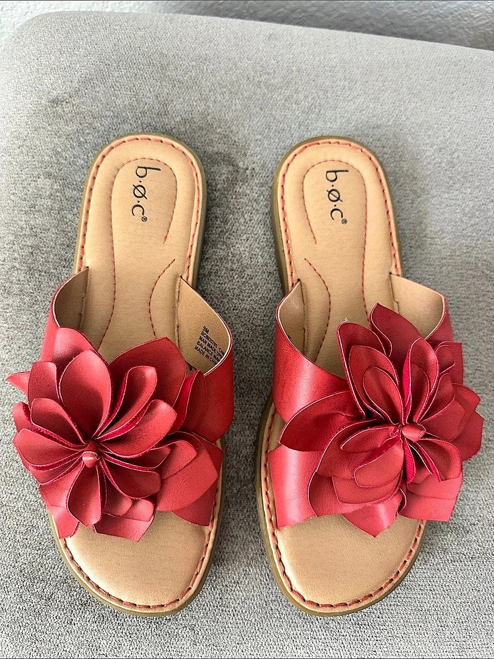 b.o.c Kasia Floral Slide Sandals Red US 9M